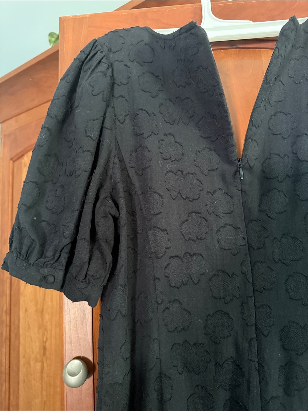 Madewell Black Midi Button-Front Jacquard Dress - Picture 4 of 5